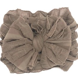 In Awe Couture Ruffle Headband Mocha