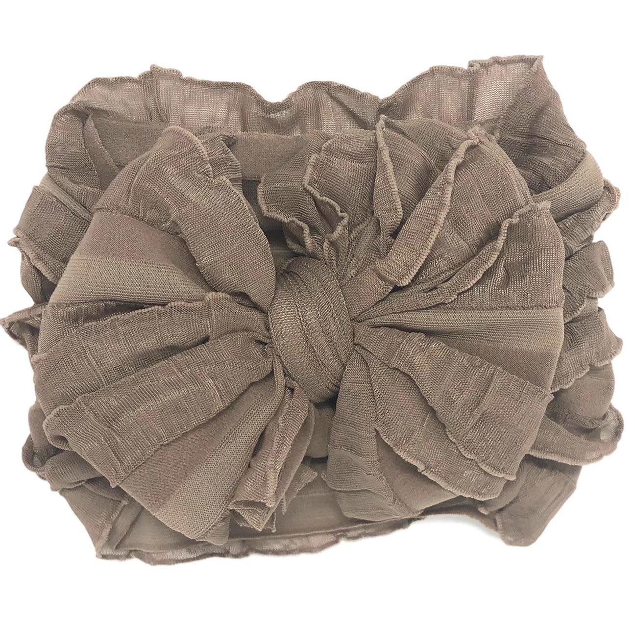 In Awe Couture Ruffle Headband Mocha