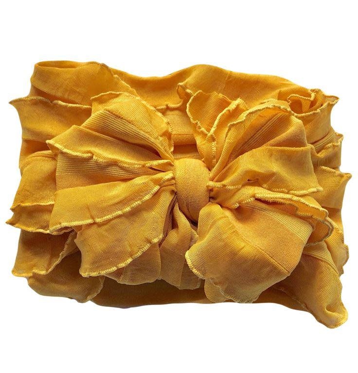 In Awe Couture Ruffle Headband Mustard