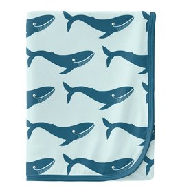 Kickee Pants Swaddling Blanket Fresh Air Blue Whales