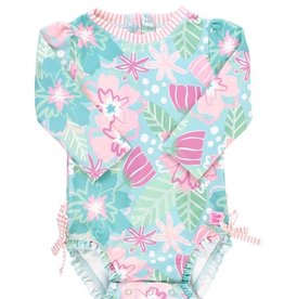 Ruffle Butts/Rugged Butts In Bloom One Piece Rash Guard
