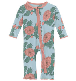 Kickee Pants Muff Ruff Coverall w/ Zipper Spring Sky Floral