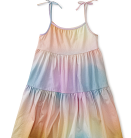 Tea Collection Tiered Tie Shoulder Dress Rainbow