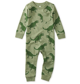 Tea Collection LS Pocket Baby Romper Stomping