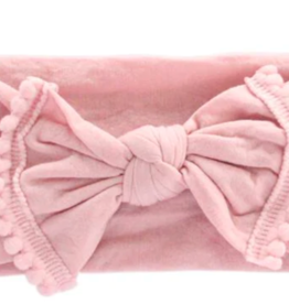 Mila & Rose Vintage Pink Pom Pom Nylon Headwrap