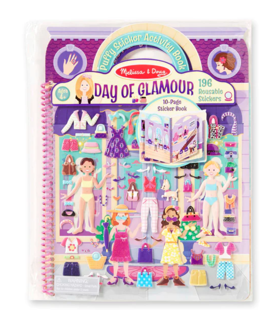 Melissa & Doug Deluxe Puffy Sticker Album - Day of Glamour