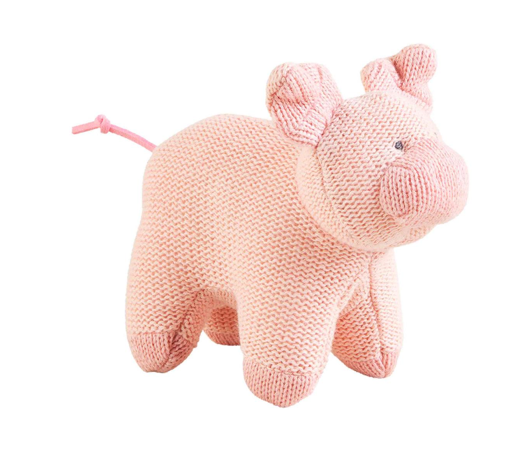 Mud Pie Pig Farm Knit Rattle