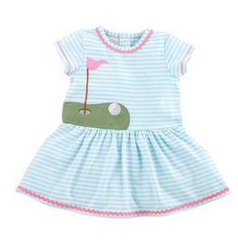 Mud Pie Golf T-Shirt Dress (Blue Stripe)