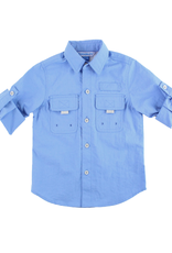Ruffle Butts/Rugged Butts Cornflower Blue Sun Protective Button Down Shirt