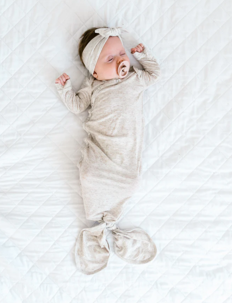 Copper Pearl Oat Newborn Knotted Gown