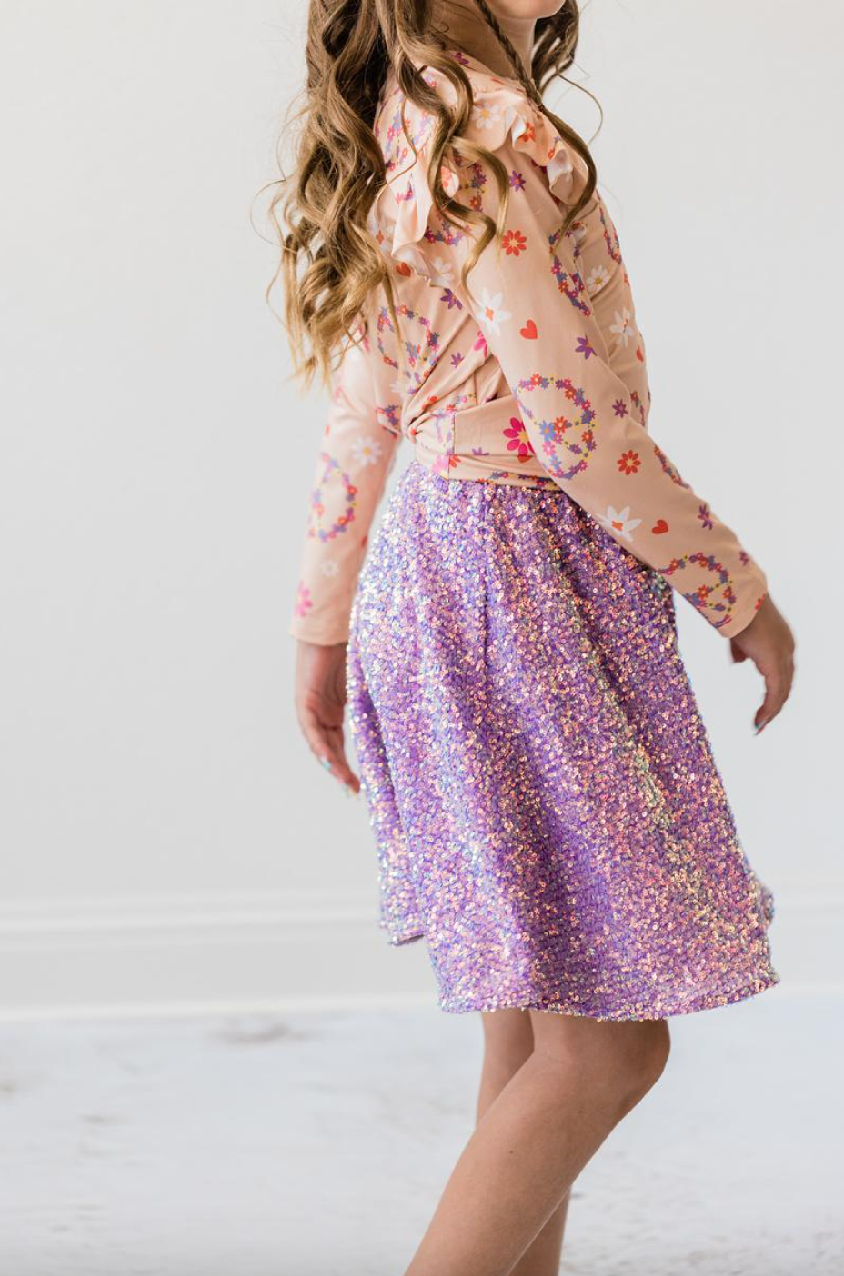 Mila & Rose Purple Sequin Twirl Skirt
