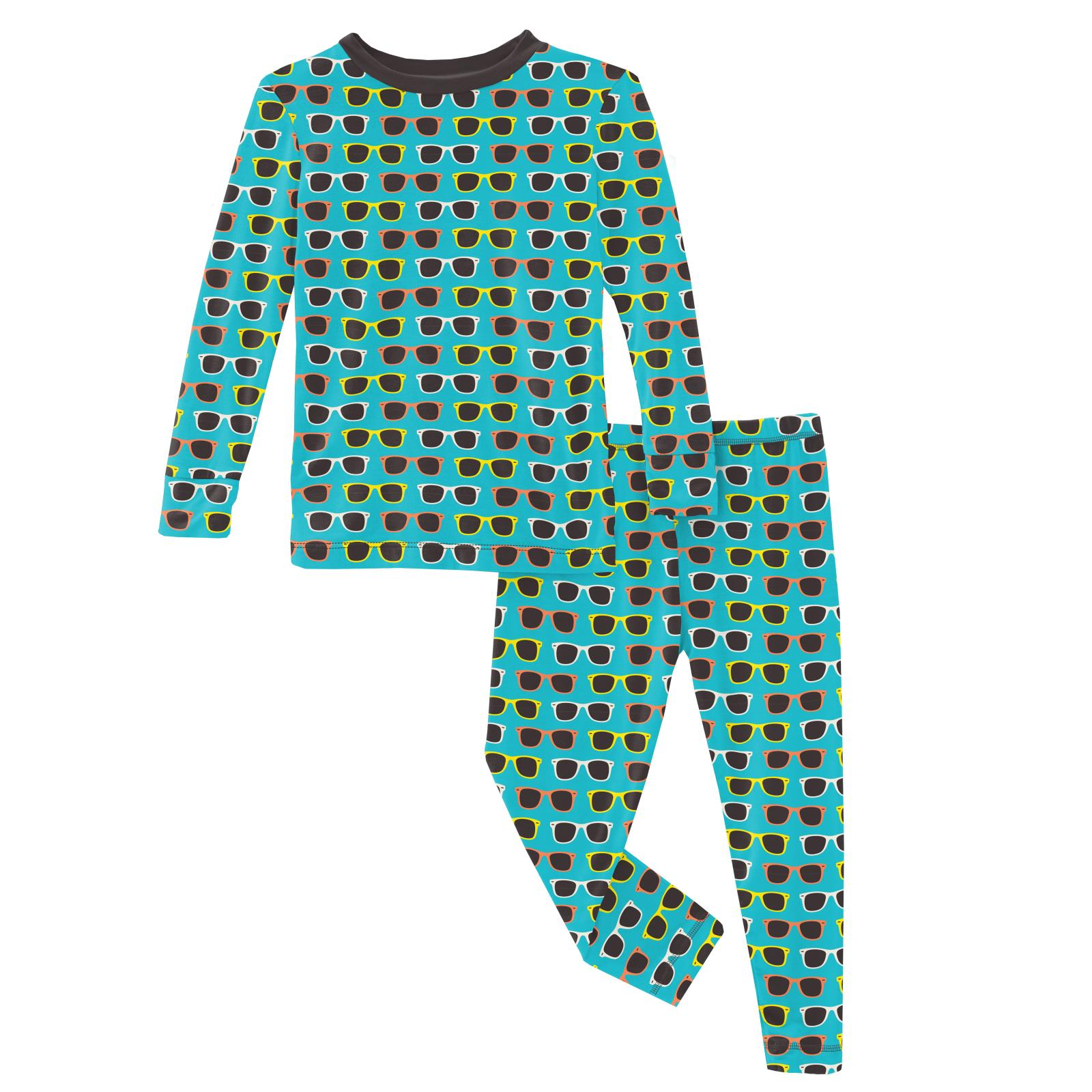 Kickee Pants Print Long Sleeve Pajama Set Confetti Sunglasses