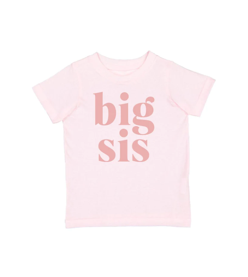 Sweet Wink Big Sis SS Shirt Light Pink/Dusty Rose Letters