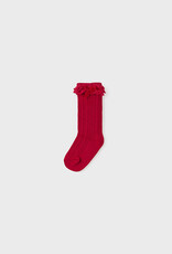 Mayoral Red Long Socks with Ruffles
