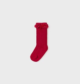Mayoral Red Long Socks with Ruffles