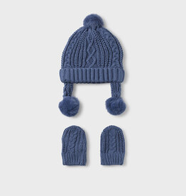 Mayoral Winter Blue Hat & Mittens Set