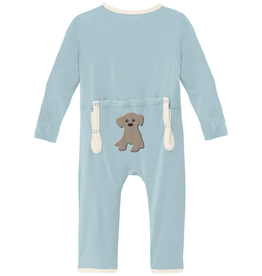 Kickee Pants Applique Coverall 2 Way Zipper Spring Sky Stuffy