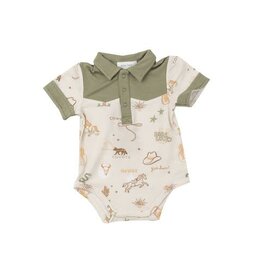 Angel Dear Wild Wild West Green Bodysuit