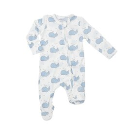 Angel Dear Bubbly Whale Blue 2 Way Zipper Footie