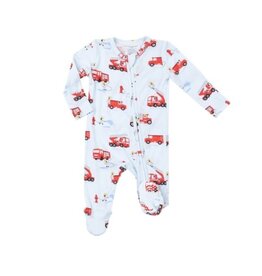 Angel Dear Firetruck Dalmations 2 Way Zipper Footie