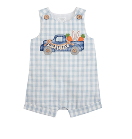 Mud Pie Easter Truck Jon Jon Light Blue Gingham