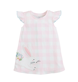 Mud Pie Light Pink Bunny Check Dress