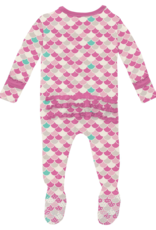 Kickee Pants Print Muffin Ruffle Footie with 2 Way Zipper Tulip Scales