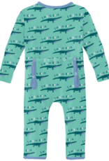 Kickee Pants Print Coverall with 2 Way Zipper Glass Later Alligator