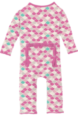Kickee Pants Print Muffin Ruffle Coverall with 2 Way Zipper Romper Tulip Scales
