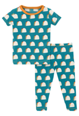 Kickee Pants Print Short Sleeve Pajama Set Seagrass Tacos
