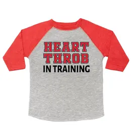 Sweet Wink Heart Throb in Training Valentine's Day 3/4 Shirt Heather/Red