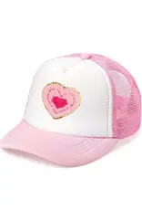 Sweet Wink Multi Heart Patch Trucker Hat Pink/White
