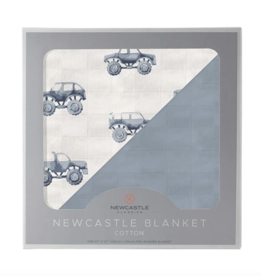 Newcastle Classics Indigo Monster Trucks/Blue Fog Solid Blanket