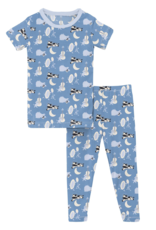 Kickee Pants Print Short Sleeve Pajama Set Dream Blue Hey Diddle Diddle
