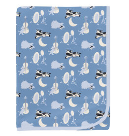 Kickee Pants Print Swaddling Blanket Dream Blue Hey Diddle Diddle