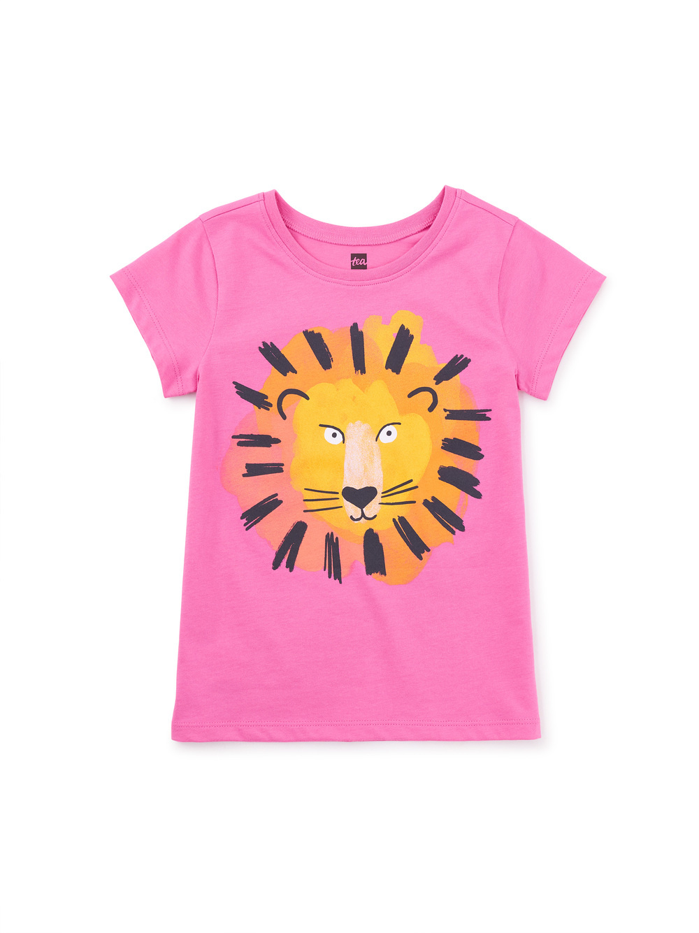 Tea Collection Lion Double-Sided Graphic Tee Carousel Pink