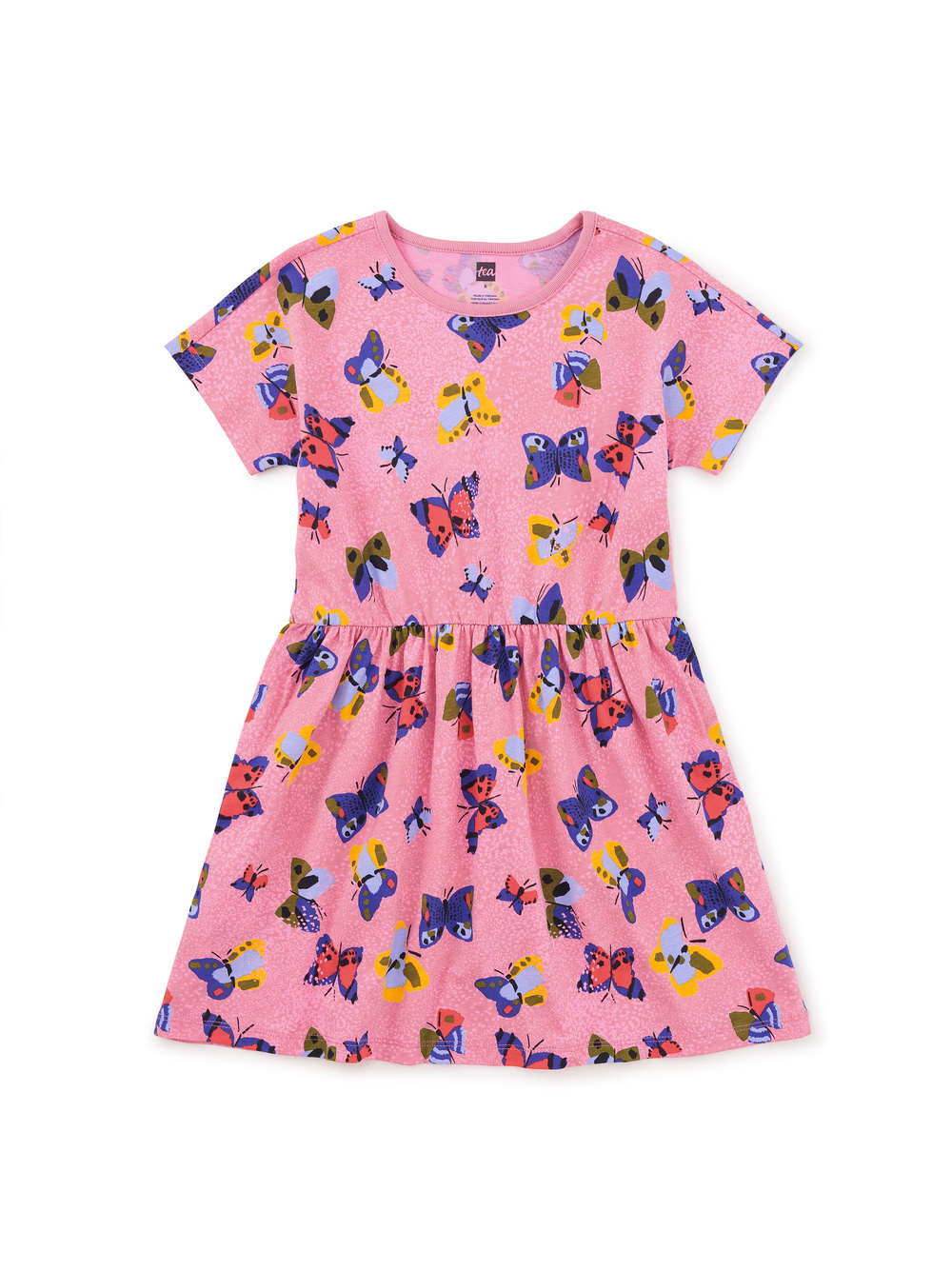 Tea Collection Short Sleeve Twirl Dress Painted Butterfly