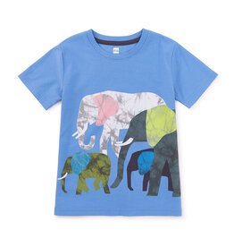 Tea Collection Elephants Graphic Tee Blue Yarrow