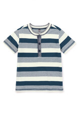 Tea Collection Henley Tee Whale Blue Stripe