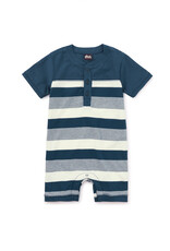 Tea Collection Henley Baby Romper Whale Blue Stripe