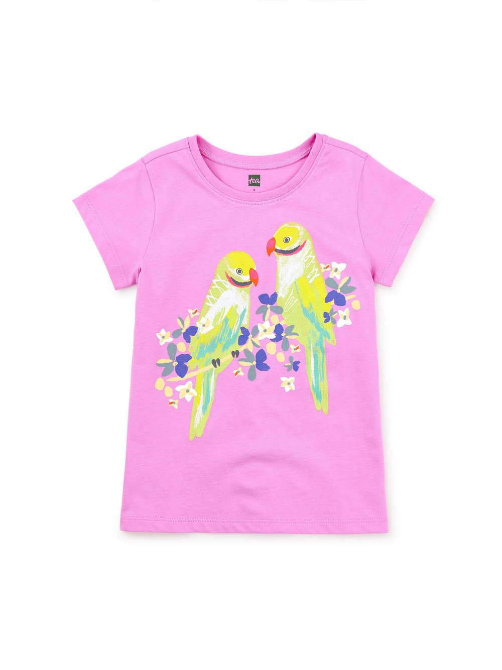 Tea Collection Parrot Pair Graphic Tee Perennial Pink