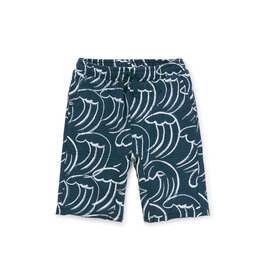 Tea Collection Printed Gym Short Kanagawa Waves