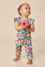 Tea Collection Flutter Sleeve Baby Romper Painterly Floral