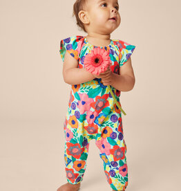 Tea Collection Flutter Sleeve Baby Romper Painterly Floral