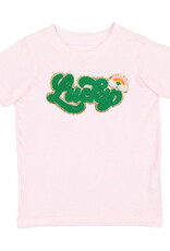 Sweet Wink Lucky Script Patch St. Patrick's Day Short Sleeve T-Shirt Ballet Pink