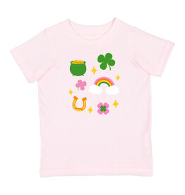 Sweet Wink Lucky Doodle St. Patrick's Day Short Sleeve T-Shirt Ballet Pink