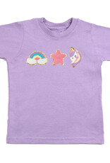 Sweet Wink Unicorn Doodle Patch Short Sleeve T-Shirt Lavender