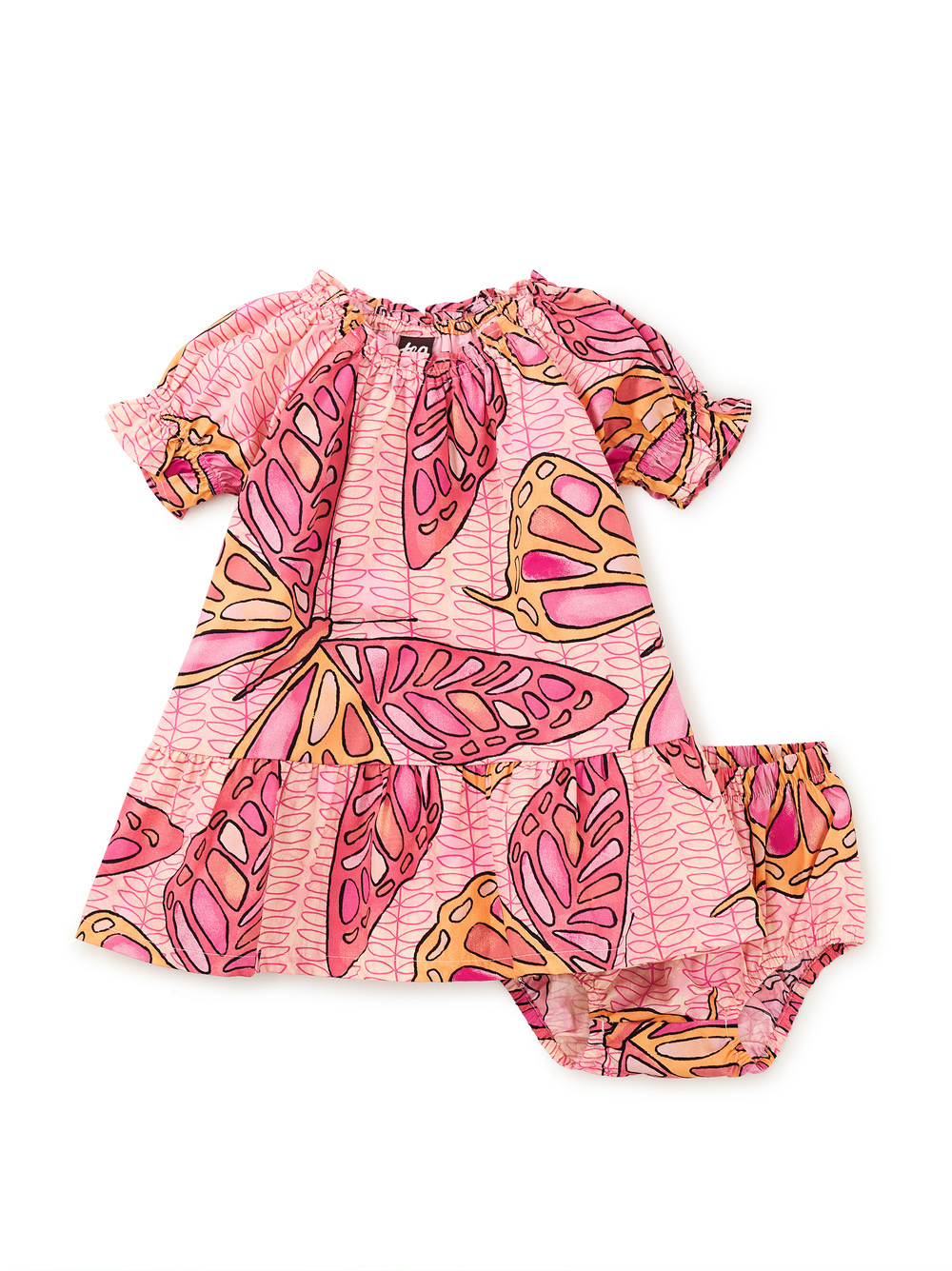 Tea Collection Puff Sleeve Baby Dress Batik Butterfly