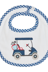 Mud Pie Golf Cart Terry Bib Blue
