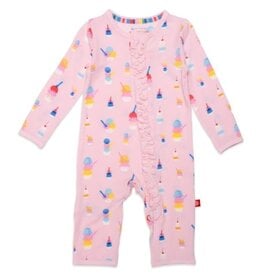 Magnetic  Me PINK SUNDAE FUNDAY COVERALL WITH RUFFLES